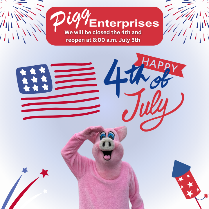 PiggEnterprises's tweet photo. Happy 4th of July from Pigg Enterprises! 🎆
We're closed the 4th and reopen at 8 AM on July 5th.
Enjoy the holiday and stay safe! 🇺🇸
#GetASquealOfADeal #4thofJuly #CarShopping https://t.co/HOdNbzhj0t