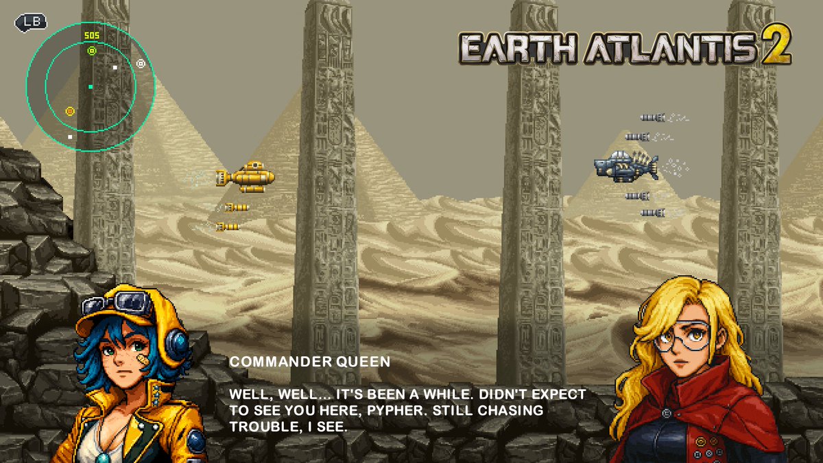 PixelPerfex's tweet image. Nobody plays shmups for the story, but we’re giving you one anyway.
#IndieGame #IndieDev #Shmups #STG #PixelArt #shmup #ドット絵 #EarthAtlantis2 #screenshotsaturday