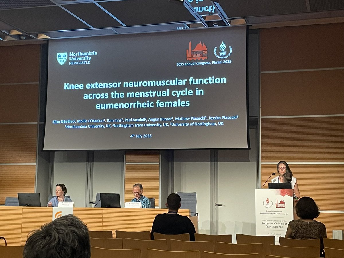 goodall_stuart's tweet image. Great to have @ElisaNedelec and @PaulAnsdell wrapping things up for NU in the final session of #ECSS2025 - lovely job 😃 👏🏻 @NUSportEx