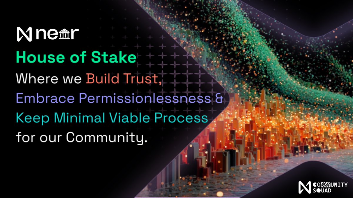 NEARGovernance's tweet image. "House of Stake is a do-ocracy and everyone is welcome to contribute."
Key Takeaways from Lane's latest blogpost on Governing Principles:
• Trust isn’t optional, it’s essential for a functional, high-performing team.
• We open our doors to all, embracing the biggest innovation…