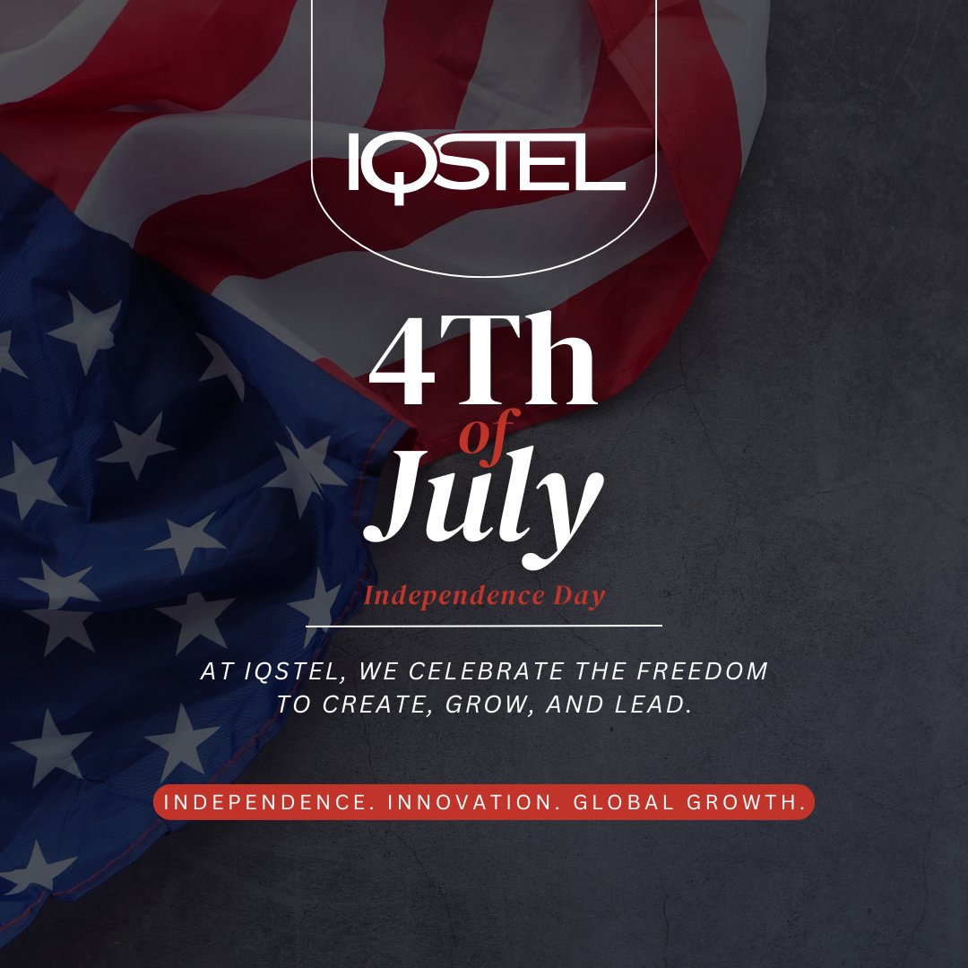 $IQST - $IQSTEL 🎆 We celebrate the #4thofJuly with a global mindset and a commitment to innovation, inclusion, and growth. Honoring the values that drive us—today and every day.
Happy #IndependenceDay!
#IQSTEL #IQST #NASDAQ #Investing #future #telecom #fintech #AI #cybersecurity