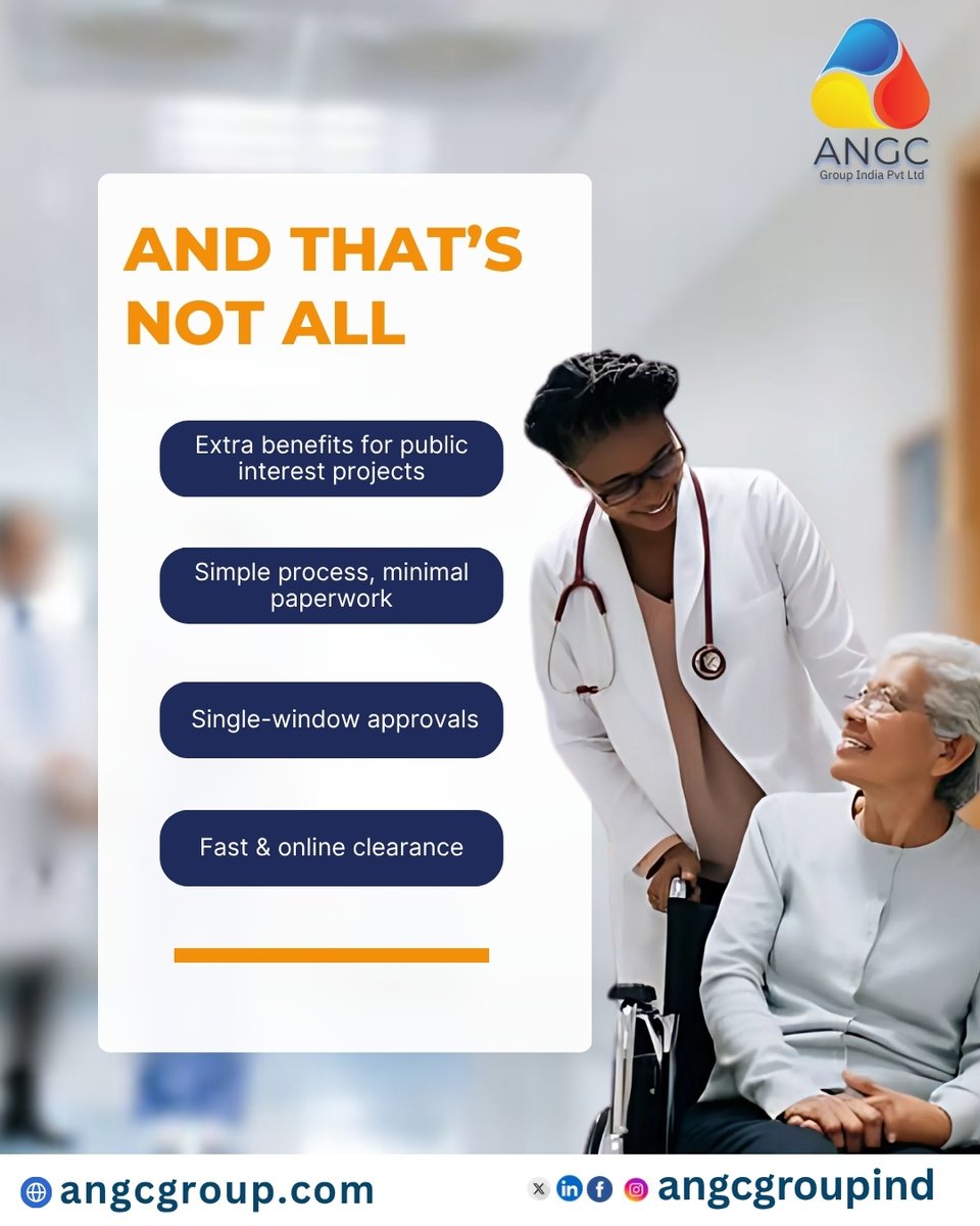 angcgroupind's tweet image. Planning to start a hospital or health center?
Madhya Pradesh is giving up to ₹20 Crore subsidy under its Health Sector Policy 2025!
.
.
.
#ANGC #HealthSectorPolicyMP #HospitalSubsidy #MadhyaPradeshInvestment
#HealthcareBusiness #SuperSpecialtyHospital #GovernmentScheme #MSME