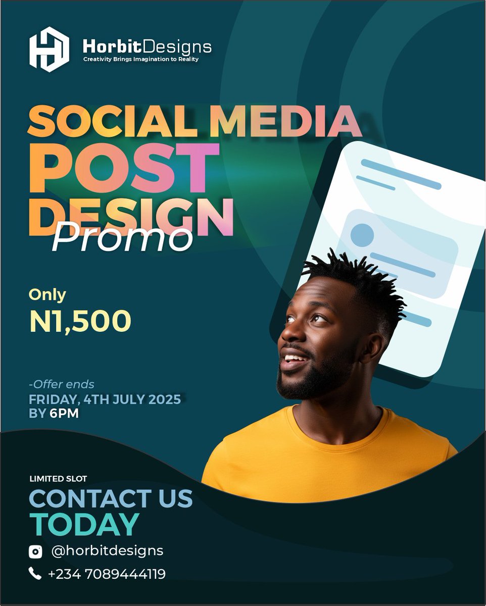 Flamzy_blaze's tweet photo. 🎉 Don’t miss out — our special promo is on!

Flyer • Social Media Post • Complimentary Card • Logo
Starting at just ₦1,500 – till 6PM today!

DM now to grab your slot 💬

#HorbitDesigns #DesignPromo #FridayDesignDeal #LogoPromo #FlyerDesign https://t.co/IptQSDkUMI