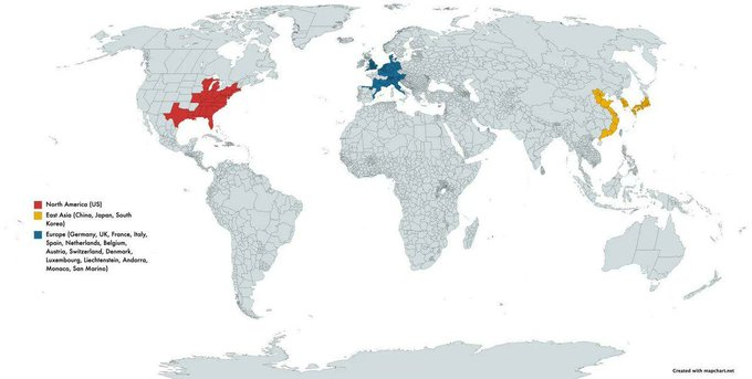 19. Estas tres regiones representan el 50% del PIB mundial