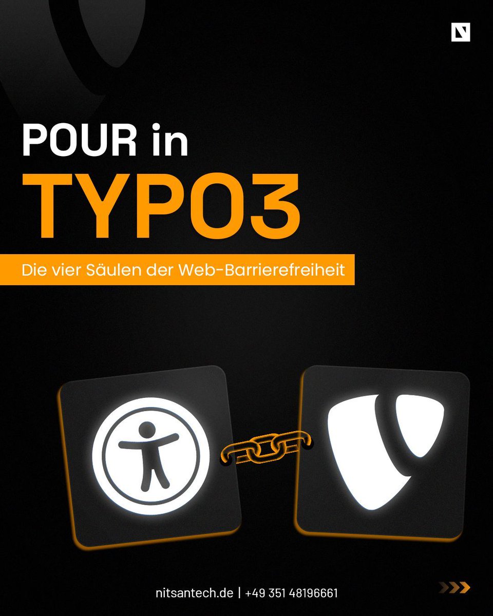 nitsantech's tweet image. Hast du schon von POUR gehört?🤔

Es ist das Fundament digitaler Barrierefreiheit, &amp;amp; etwas, das jeder #TYPO3 Website-Betreiberin kennen sollte.
Erfährst du, wofür #POUR steht &amp;amp; es dir hilft, deine Website barrierefrei für alle gestalten.

✨Bleib dran, es kommt etwas Großartiges!