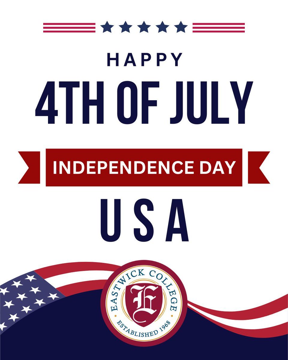 Wishing everyone a safe, joyful, and patriotic 4th of July! Enjoy the celebrations with family, friends, and plenty of fun. From all of us at Eastwick College — Happy Independence Day! ❤️ 🤍 💙