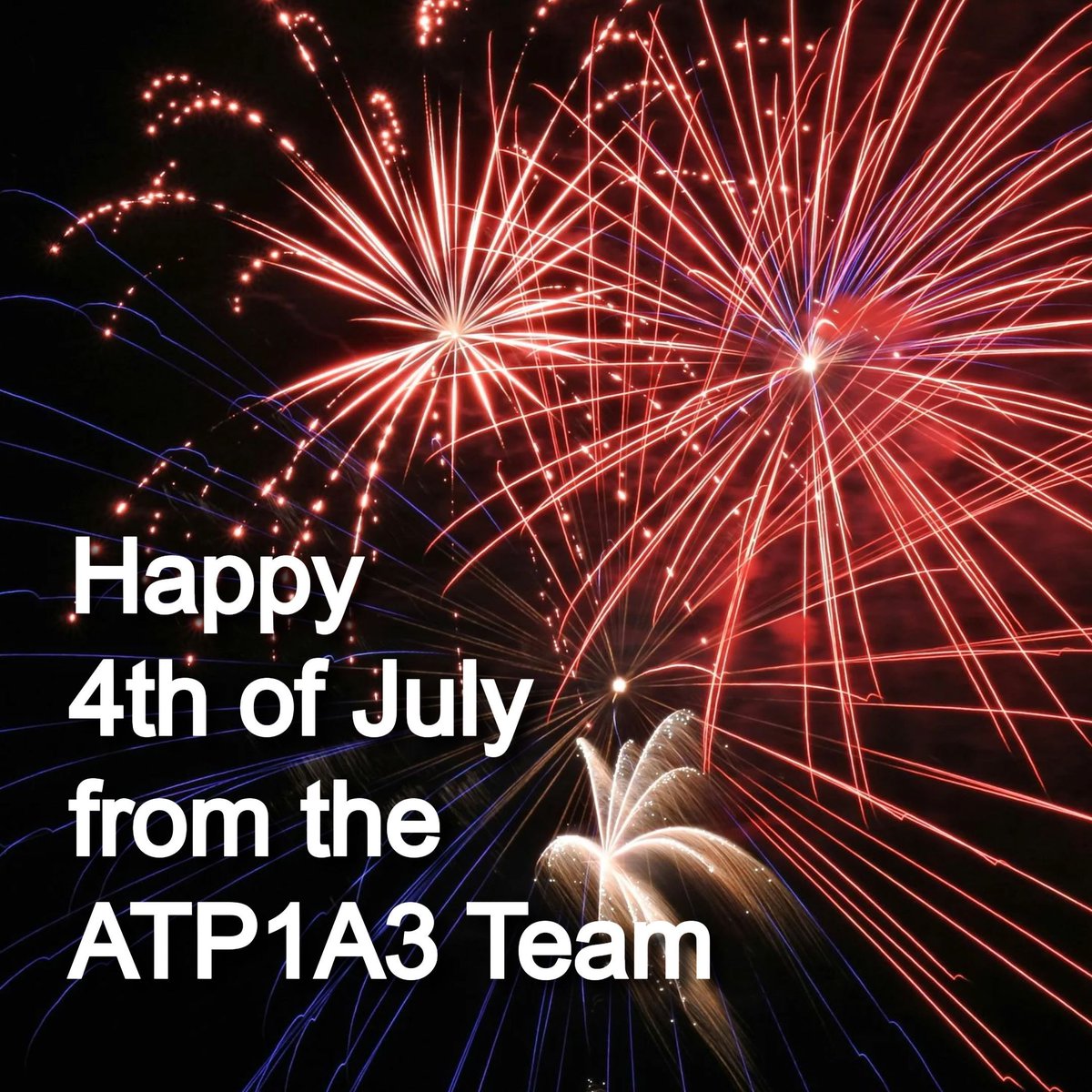 atp1a3Research's tweet photo. Happy #FourthOfJuly from the #ATP1A3 #ClinicalResearch team. To our study participants &amp; anyone dealing w/ a #RareMovementDisorder: We hope you, your families, friends &amp; loved ones have a safe #IndependenceDay.

PS: As you celebrate, learn about our study: https://t.co/jGKknSnyVe https://t.co/XCSR1SgbD6