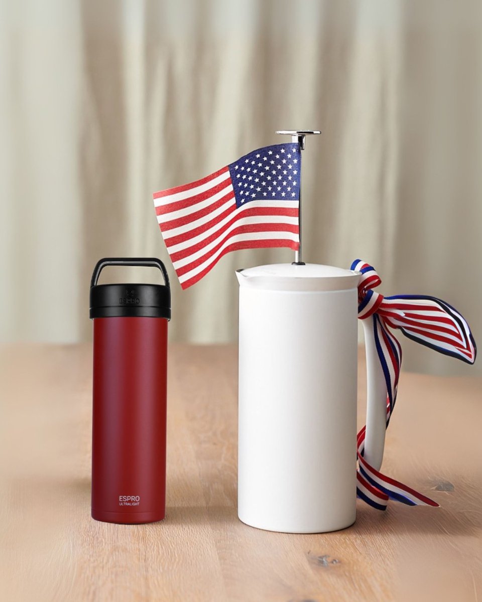 espro's tweet image. Happy 4th of July! 🇺🇸 ☕Enjoy 15% OFF with code 4JULY15, Link in bio.
#FourthOfJuly #ESPRO #CoffeeFreedom #4JULY15 #BaristaApproved