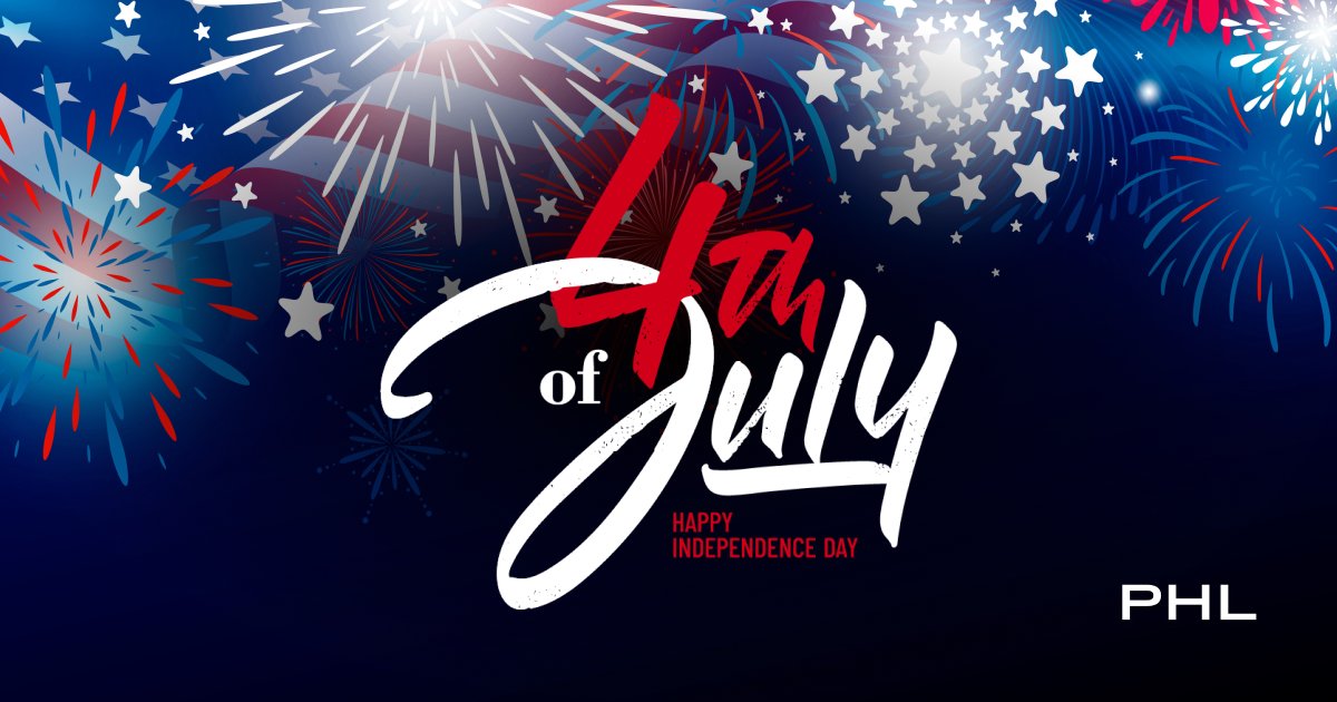 Happy 249th, America! 🇺🇸✈️

We’re proud to help travelers connect with the places and people they love most. Whether you're flying home or heading out on summer adventures, we’re here to get you there. Wishing everyone a safe and joyful Fourth of July from all of us at PHL. 💙