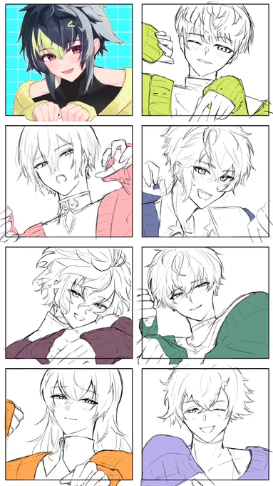 休憩で描く用、配色似合わないかも🥺 