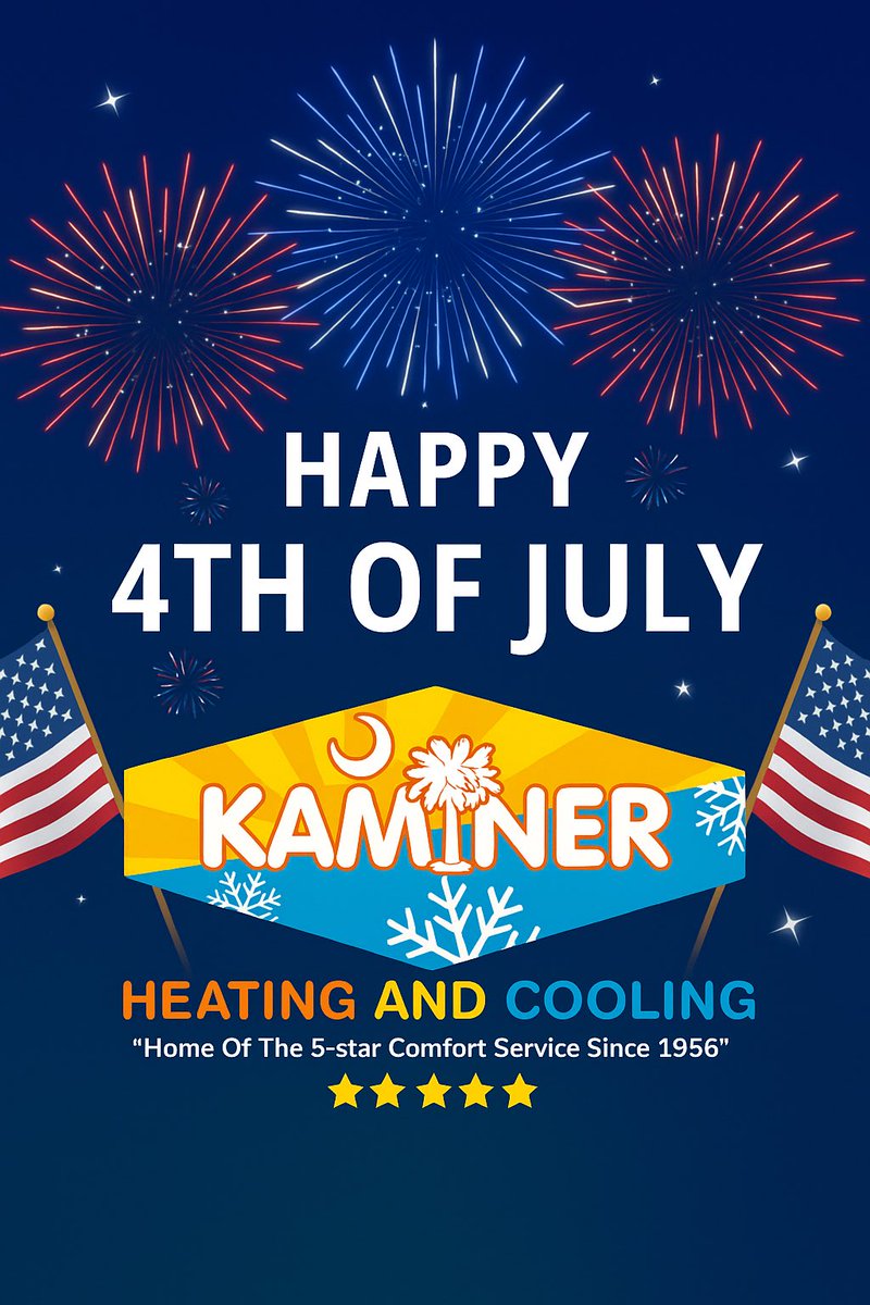 KaminerHeatCool's tweet photo. From all of us at Kaminer we would like to wish you a Safe and Happy 4th of July! https://t.co/MzuvMPW2m7