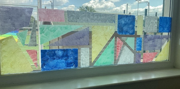 Green Group we read The Odd Fish and creating themed crafts. Food Technology, we explored grating ingredients to make different foods. Science, we learned about different types of weather, how to dress and to stay safe. Take a look at our stained glass window display for MFL day.