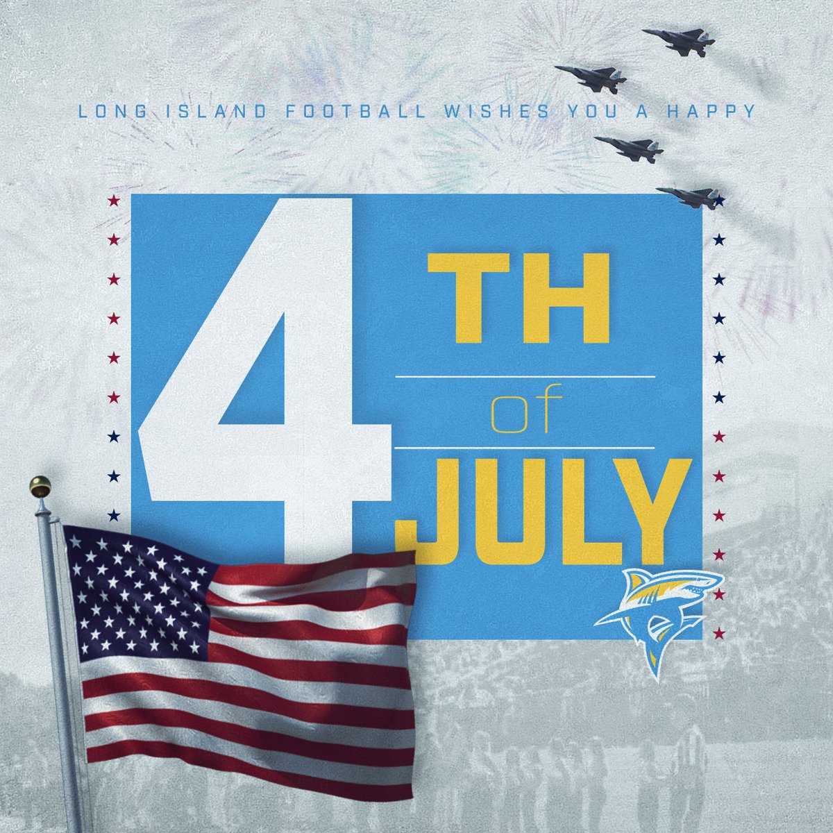 Ian Pace (@coach_ipace) on Twitter photo Happy 4th‼️ Wishing everyone a safe, healthy & fun-filled holiday‼️🇺🇸🇺🇸🇺🇸 Go <a href="/LIUSharksFB/">LIU Football</a> 🟦🟨🏈🦈 Happy 4th‼️ Wishing everyone a safe, healthy & fun-filled holiday‼️🇺🇸🇺🇸🇺🇸 Go <a href="/LIUSharksFB/">LIU Football</a> 🟦🟨🏈🦈