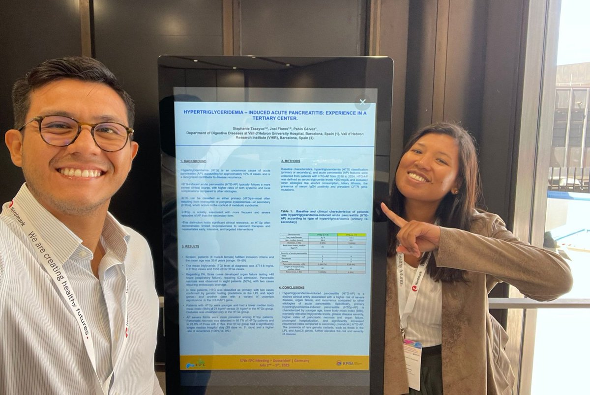 Amazing days #EPC2025 sharing with friends and colleagues. 
Thanks <a href="/EurPancClub/">EPC-Europ Pancr Club</a> to accept our work. 
Great meeting in Düsseldorf!
<a href="/vallhebron/">Vall d'Hebron</a> <a href="/ResisDigesHUVH/">Residents d’Aparell Digestiu Vall d'Hebron</a> <a href="/SCDigestologia/">SCDigestologia</a> <a href="/SCPancrees/">SCPancrees</a> <a href="/MoleroXavier/">Xavier Molero Richard</a> <a href="/evaqueroraya/">Eva C. Vaquero</a>
<a href="/JFlores_Gastro/">Joel Flores</a>