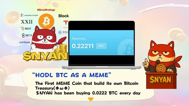 REDBULLGEMS's tweet photo. 🫶Not your average meme coin. 😍@NYANMARUCoin is backed by Maruhan, Japan’s top gambling company, and has built a Bitcoin treasury as part of its long-term strategy (ΦωΦ). With fully transparent, purpose-driven tokenomics, it’s not just cute—it’s moving smart. Now going global with @BitgetWallet

🔥 Make NYANMARU Great Again.🔥

#CryptoRewards #Airdrop #CryptoTrading #Cryptonews #cryptocurrency #presale $sol $eth $btc