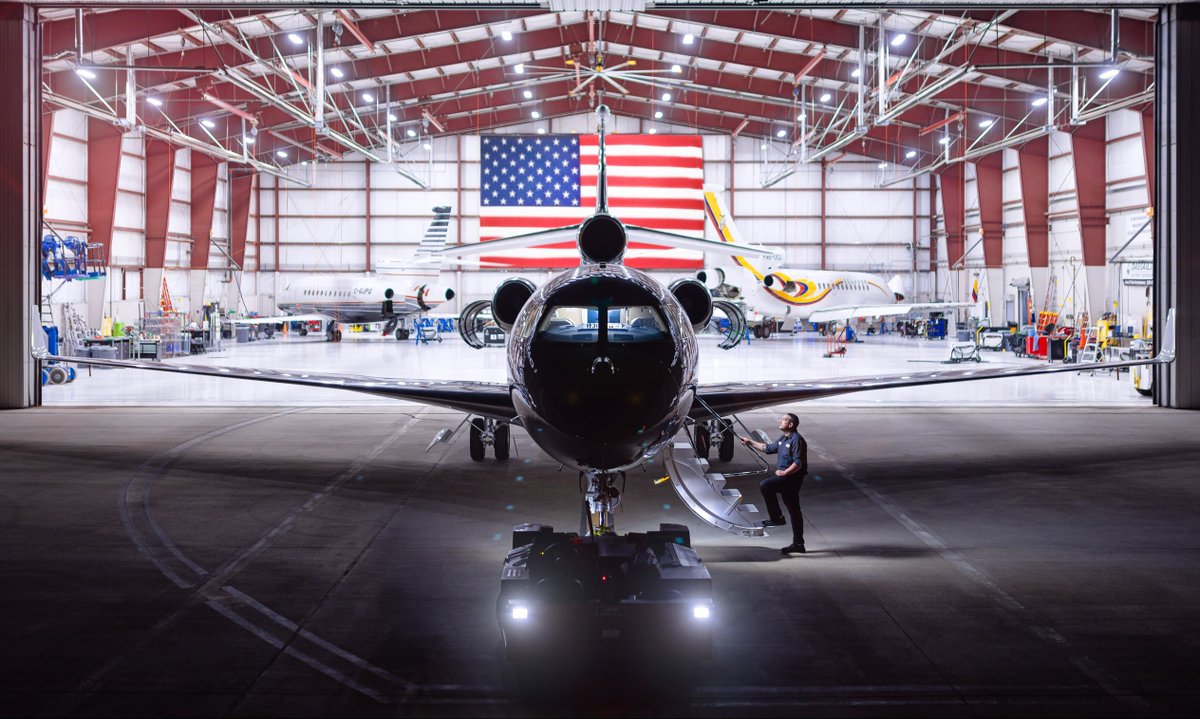 Our hangar has a special hanging. Happy July 4th. #DassaultMRO