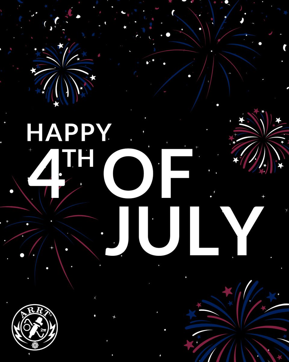 TheOfficialARRT's tweet image. Happy 4th of July! The #ARRT office will be closed today, July 4, 2025 in observation of Independence Day.