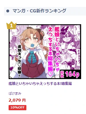 DLsiteにて漫画・CGランキング1位をいただきました!ありがとうございます!!皆様の応援のおかげですわー!! 