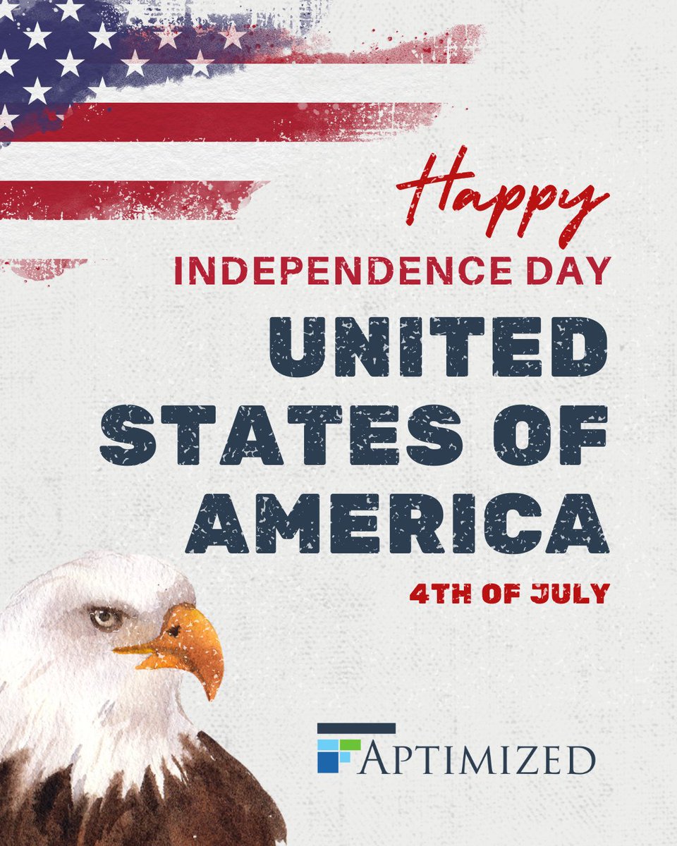 aptimized's tweet photo. Wishing you a safe and joyful Fourth of July.
Here’s to freedom, resilience, and moving forward—together.
#IndependenceDay #AptimizedCelebrates #July4th https://t.co/W9LMoMVwhV