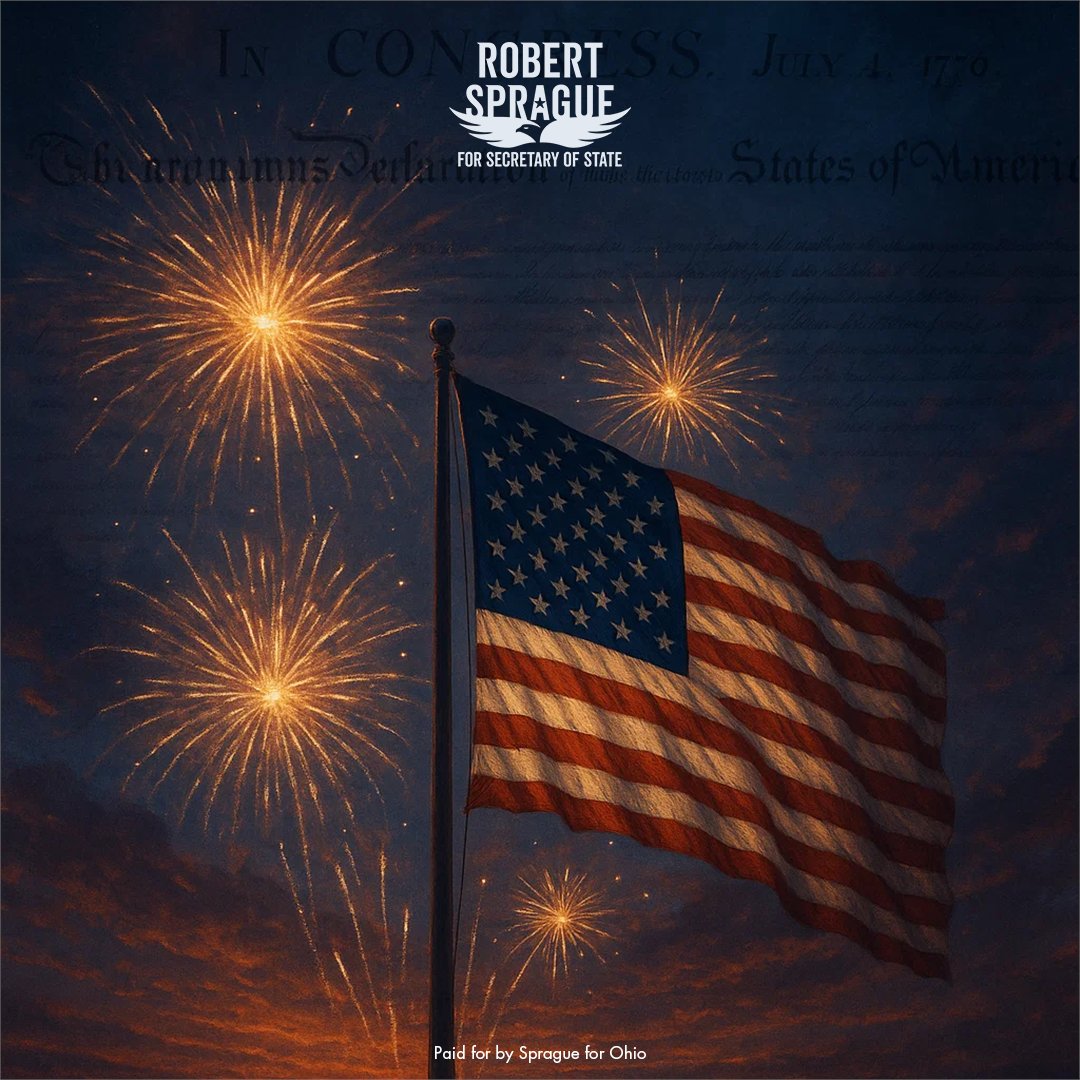 RobertCSprague's tweet image. Freedom isn’t just our history—it’s our responsibility.
This Independence Day, we celebrate the courage that founded our nation and the strength that keeps it free: integrity, accountability, and the power of we the people. From the fields of Ohio to the halls of democracy, let’s…