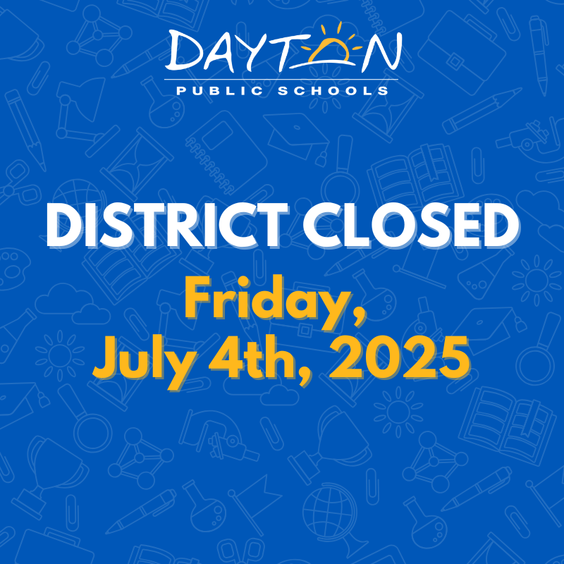The District is closed today, July 4th, 2025, in observance of Independence Day.

Enjoy a safe Fourth of July! 🎆