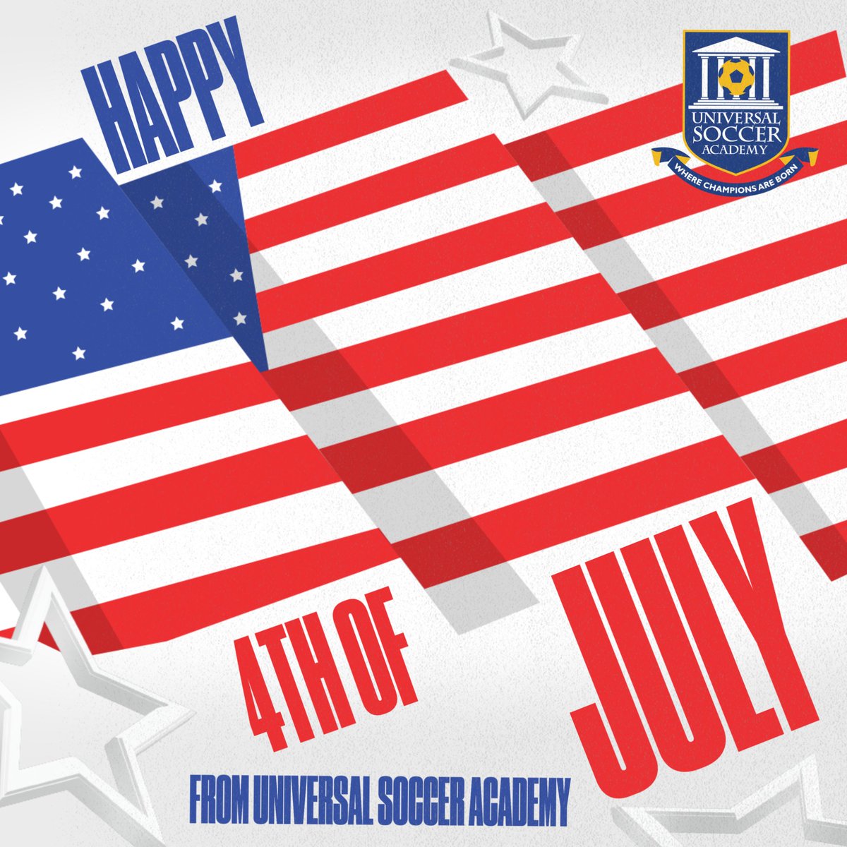 Happy 4th of July! 🇺🇸  Wishing you all a fun and safe Independence Day filled with fun, laughter, and soccer. Let the festivities begin! 🎆🍔🥳 
#4thofJuly #IndependenceDay #StarsandStripes #Universalsocceracademy