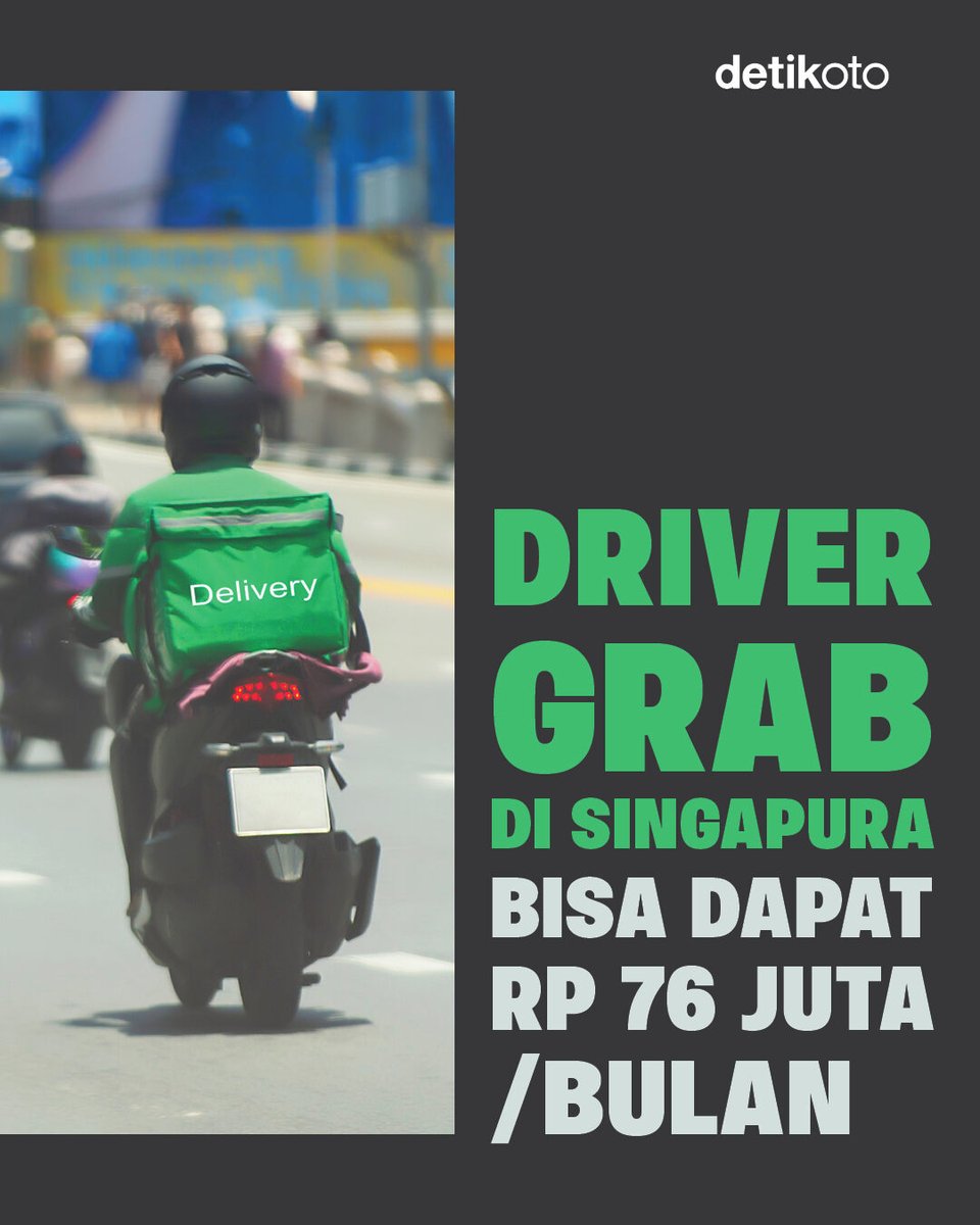 detikoto's tweet photo. Populasi driver Grab di Singapura mungkin tak sebanyak di Indonesia. Tapi, penghasilan mereka jauh lebih besar. Bahkan, jika dirupiahkan, ada yang meraup puluhan juta sebulan, lho!
#kisahdriverojol #grab #drivergrab #singapura https://t.co/X1qL7vrC2U