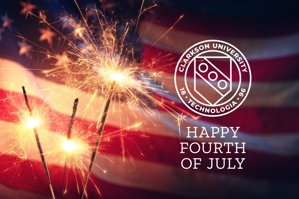 Happy Independence Day from all of us at Clarkson! 🇺🇸✨Today, we celebrate the spirit of innovation, freedom, and opportunity that drives our nation — and our Golden Knights. Wishing everyone a safe and joyful Fourth of July! 🎆🎇

#FourthOfJuly #ClarksonU #IndependenceDay