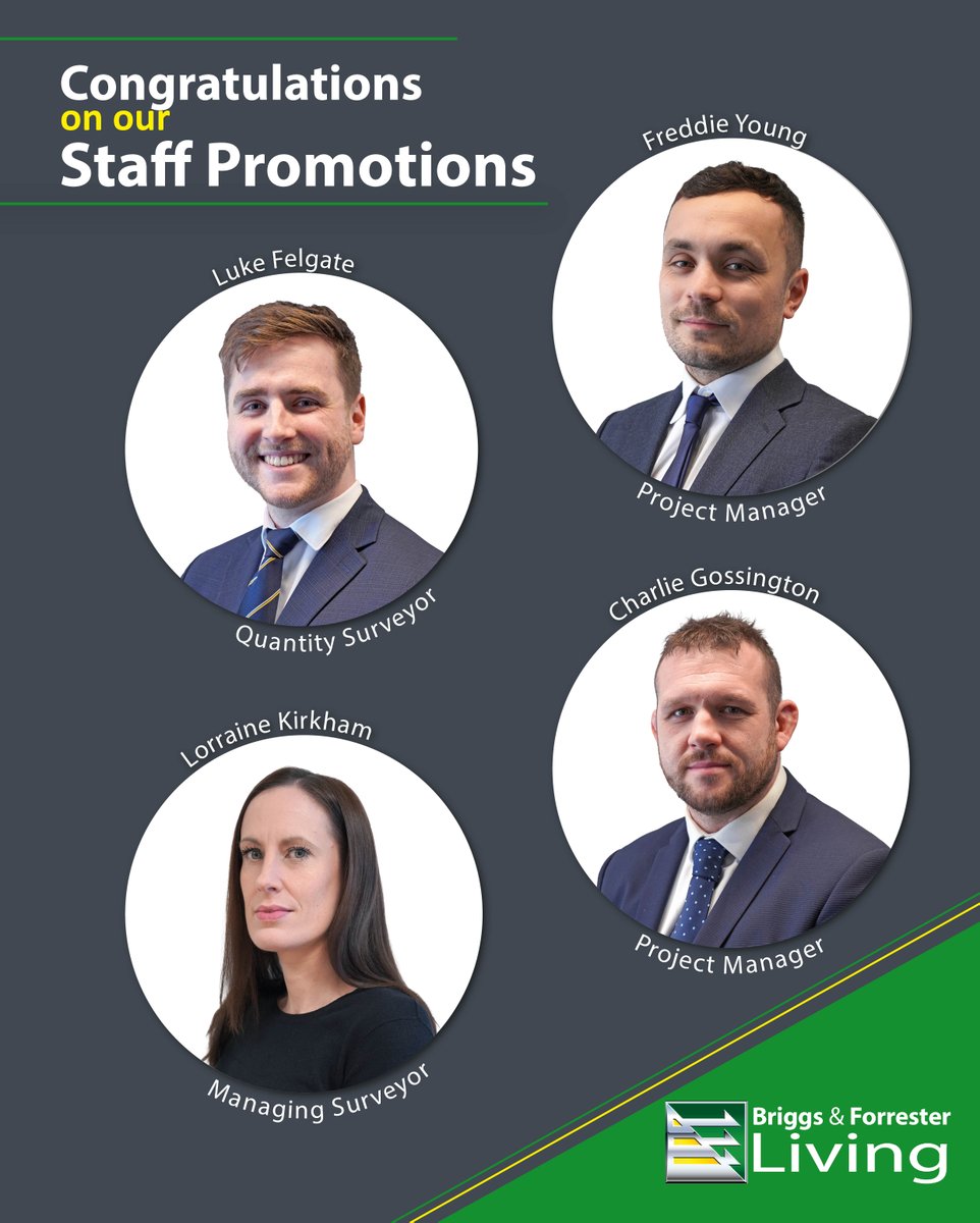 ⭐🪜CLIMBING THE CORPORATE LADDER🪜⭐
Briggs &amp; Forrester Living have recently promoted a number of key individuals within the business: 
Congratulations on your recent promotions ! 
#excellenceateverylevel #careerprogression