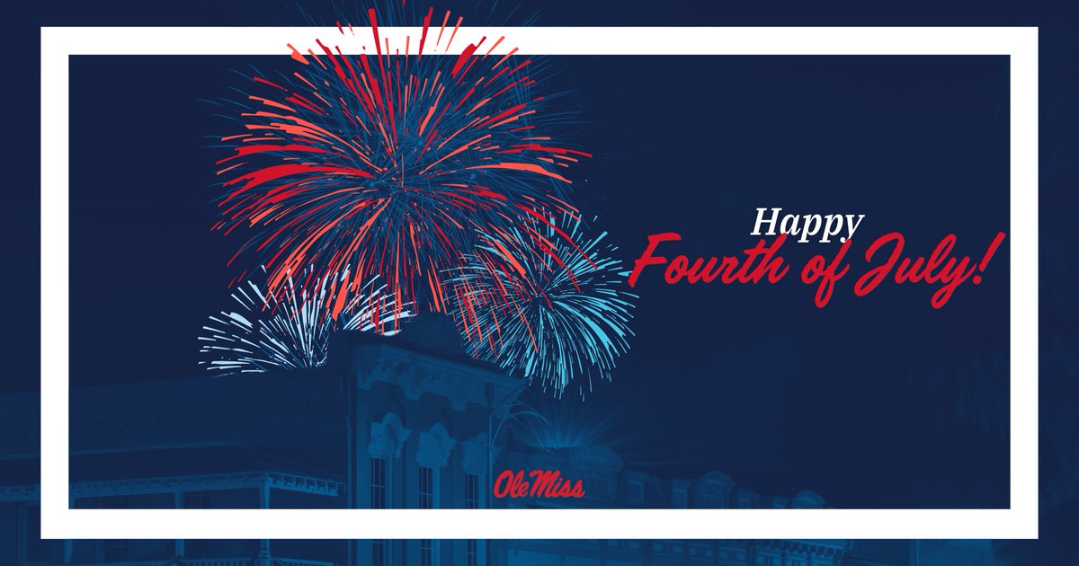 Ole Miss (@olemiss) on Twitter photo Have a safe and happy Fourth of July, Rebs!
#HottyToddy Have a safe and happy Fourth of July, Rebs!
#HottyToddy