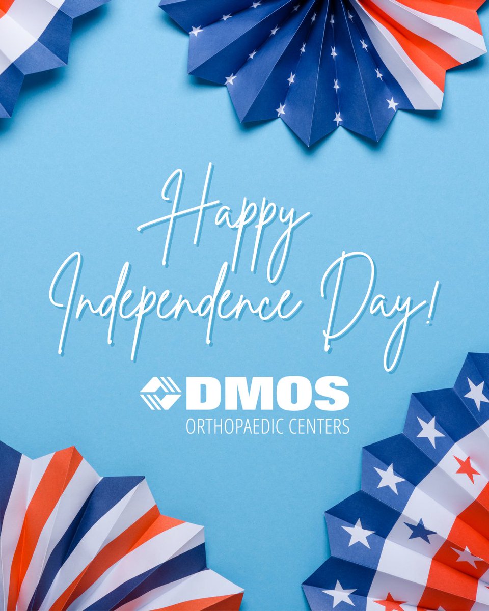 Happy Independence Day from your friends at DMOS! As a reminder, all our clinic locations are CLOSED today. Have a safe and fun holiday weekend!