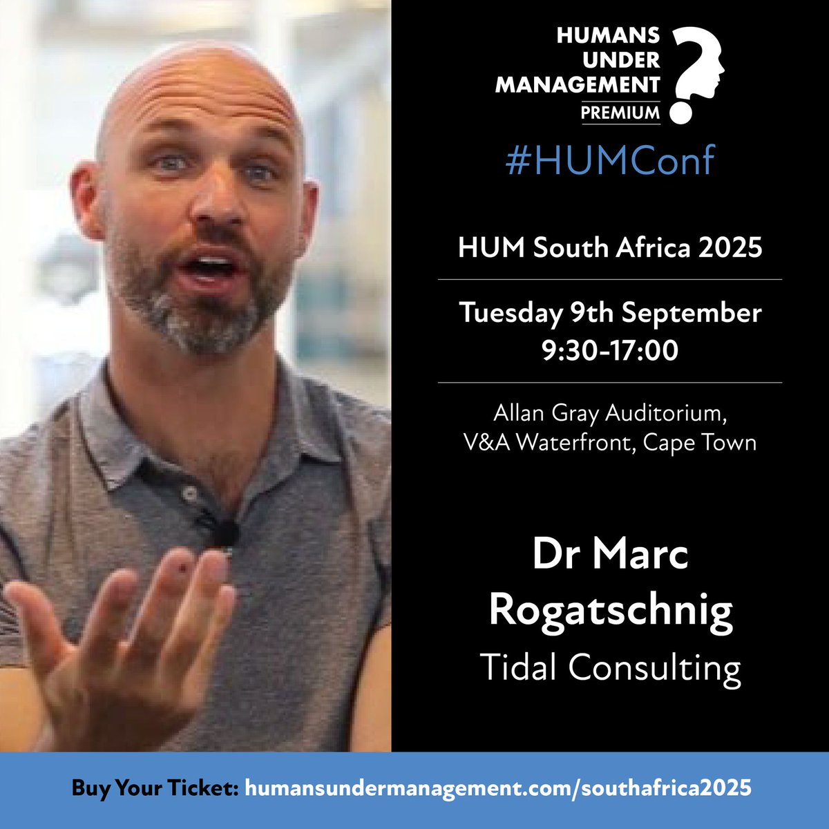 🧠 Delighted to announce Dr Marc Rogatschnig from Tidal Consulting will be joining us at HUM South Africa 2025!

A dedicated behavioural finance event, with great networking, for financial advisers at the beautiful V&amp;A Waterfront.

🎟️ Tickets available at: humansundermanagement.com/southafrica202…