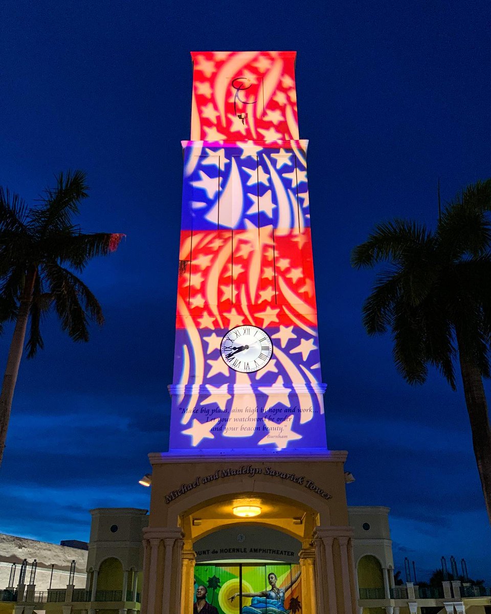 🎆 Happy 4th of July from Mizner Park Amphitheater! Wishing you a safe, joyful holiday as we celebrate freedom, community &amp; summer under the stars. 🇺🇸 #IndependenceDay #Boca100