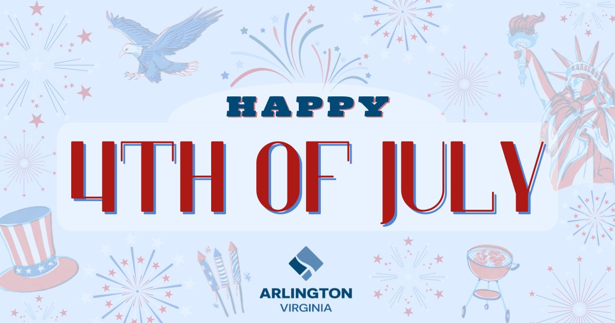 Happy Independence Day! Arlington County Government offices and services are operating on modified schedules today, Friday, July 4. 🇺🇸🎆
View the Holiday Schedule page for details: arlingtonva.us/Government/Top…