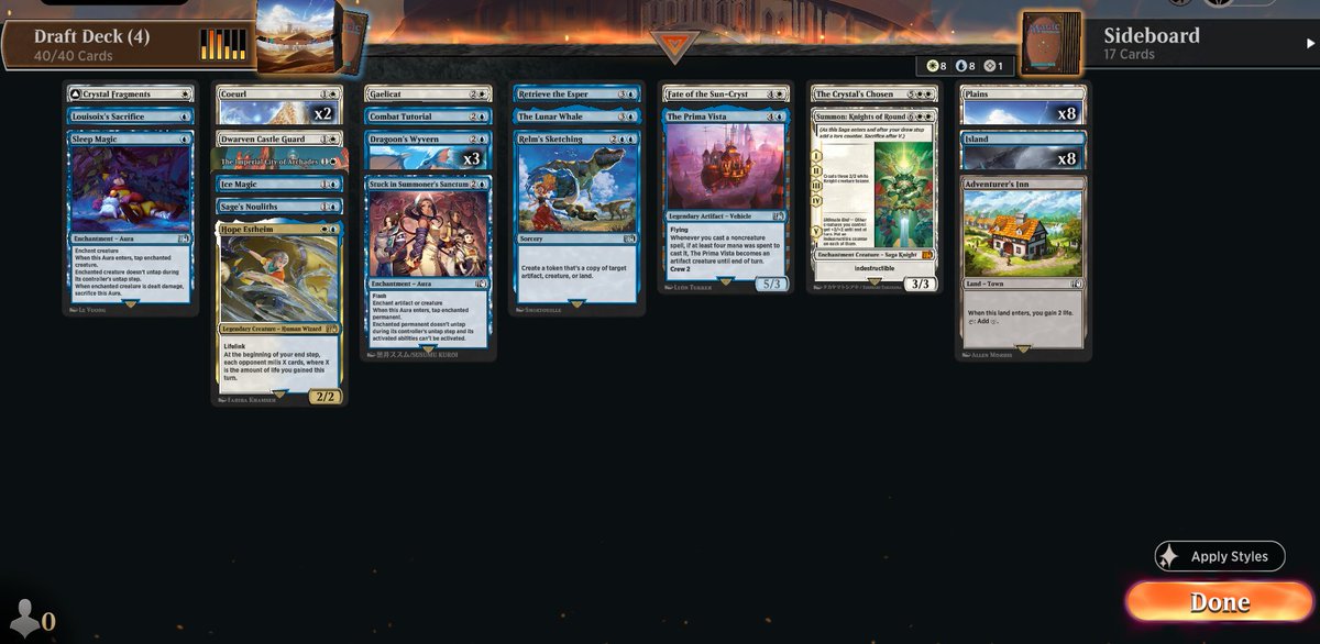 Well looks like I am getting better at drafting in
<a href="/MTG_Arena/">MTG Arena</a>
<a href="/wizards_magic/">Magic: The Gathering</a>
My 1st draft getting 7 wins! Now to walk this long Road To Mythic Ranking! #RoadToMythic