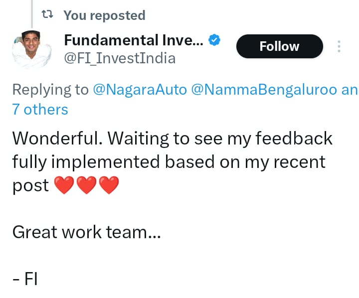NagaraAuto's tweet image. Thank you @FI_InvestIndia @anwarsyed123451 @sarthak9394 for your support, encouragement and feedback.
Dear Bengaluru - We know that not all of you get meter autos when you want it. We seek your forbearance until we get more professional drivers, which is soon!
But when you do…