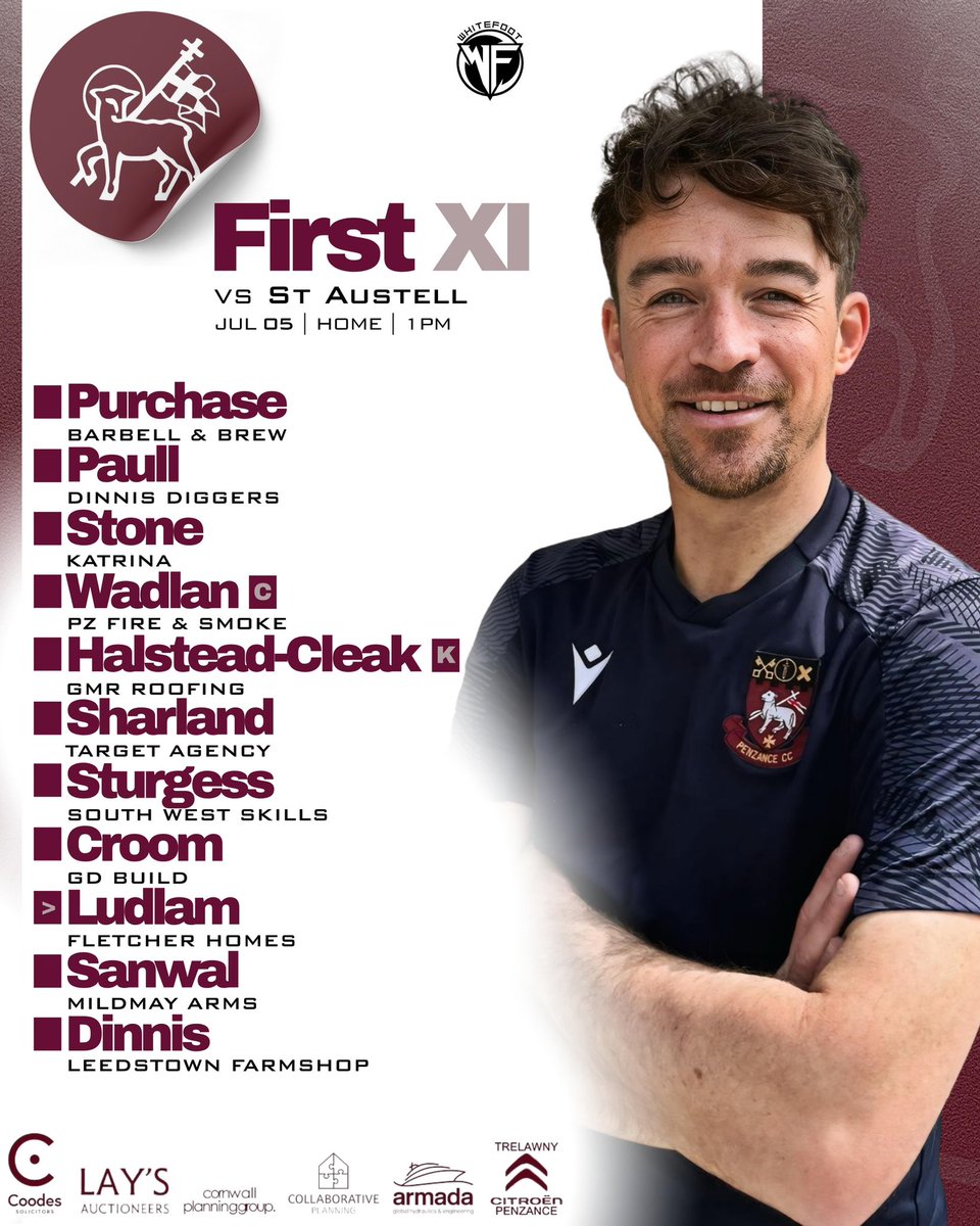 Busy weekend for the 1st XI as they take on St Austell CC and Bridgwater CC.

Details and Teams below ⬇️ 

🗓️Saturday 5th July 
⏰1pm
🏆League 
🆚<a href="/StAustellCC/">St Austell CC</a> 
📍Home
🏏50 Over

&amp;

🗓️Sunday 6th July 
⏰1pm 
🏆ECB National Knockout (Last 16)
🆚<a href="/BridgyCC/">Bridgwater CC</a> 
📍Home
🏏40 overs