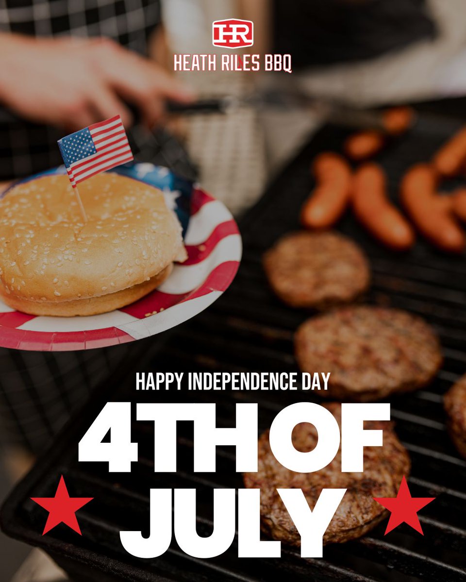 Happy 4th of July from all of us at Heath Riles BBQ! 🇺🇸

Whether you're firing up the grill or kicking back with family, we hope your day is filled with good food and great company.

#4thofjuly #heathrilesbbq #heathrilesbbqproducts