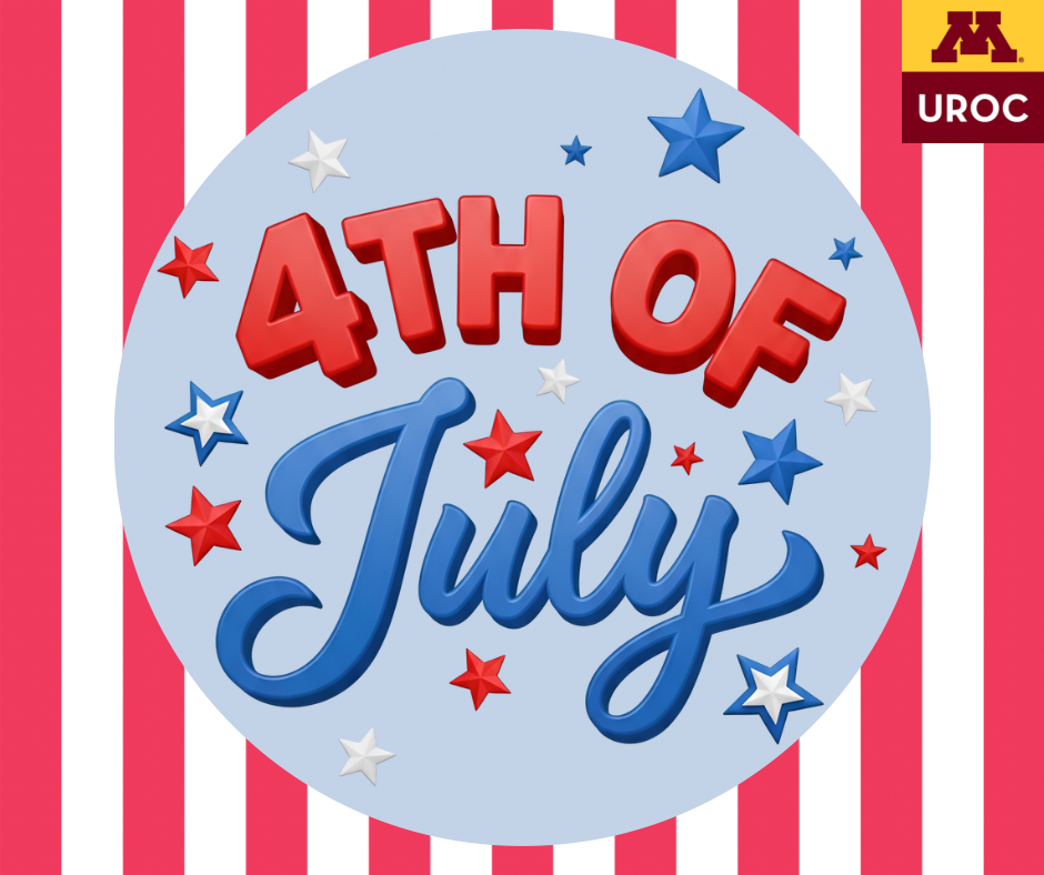 Happy Independence Day! In observance of the holiday, UROC is closed today and will reopen tomorrow at 8:30am.