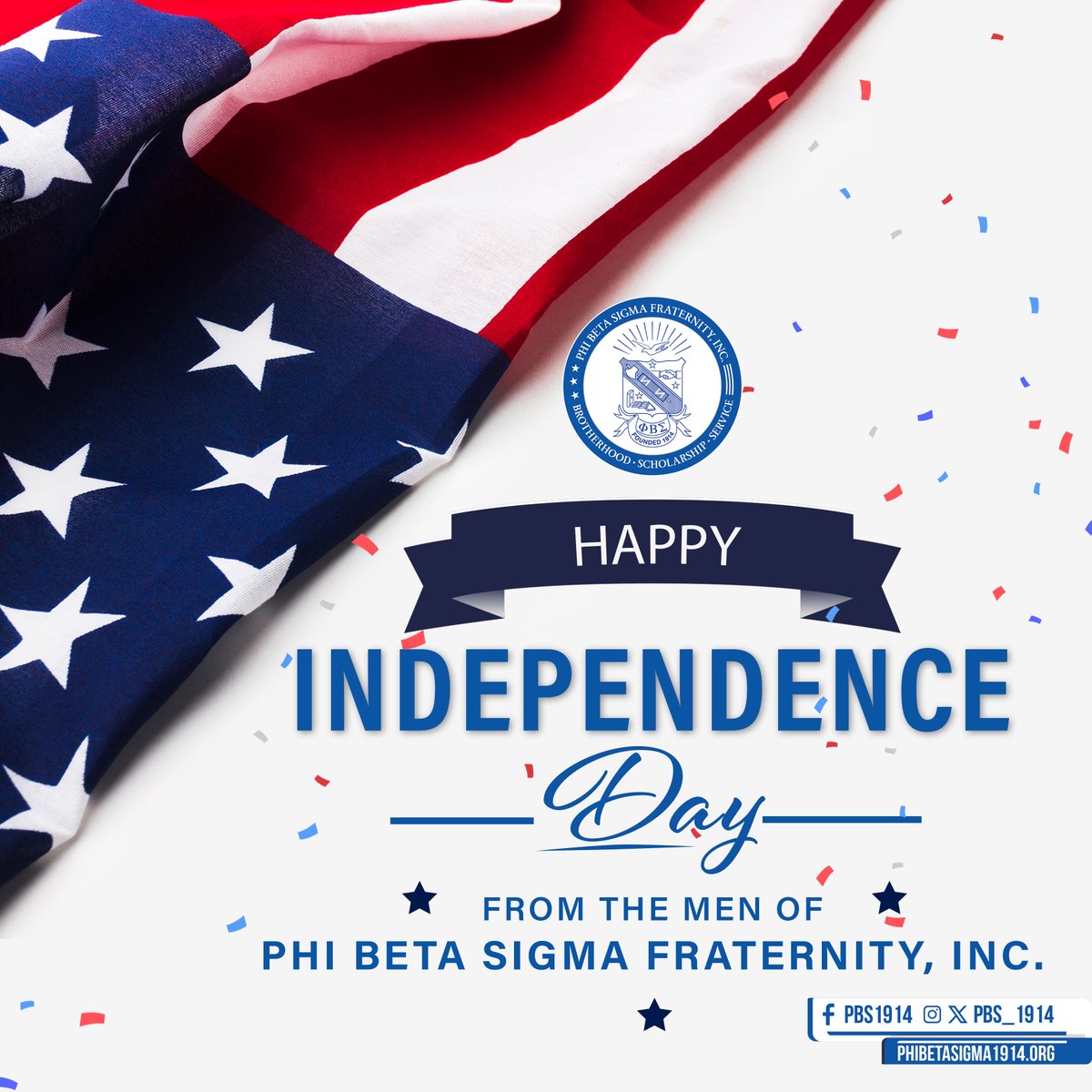 🇺🇸 Happy Independence Day from Phi Beta Sigma Fraternity, Inc. 
Today, we honor the enduring pursuit of liberty, justice, and equality.  #PBS1914 #IndependenceDay #CultureForService