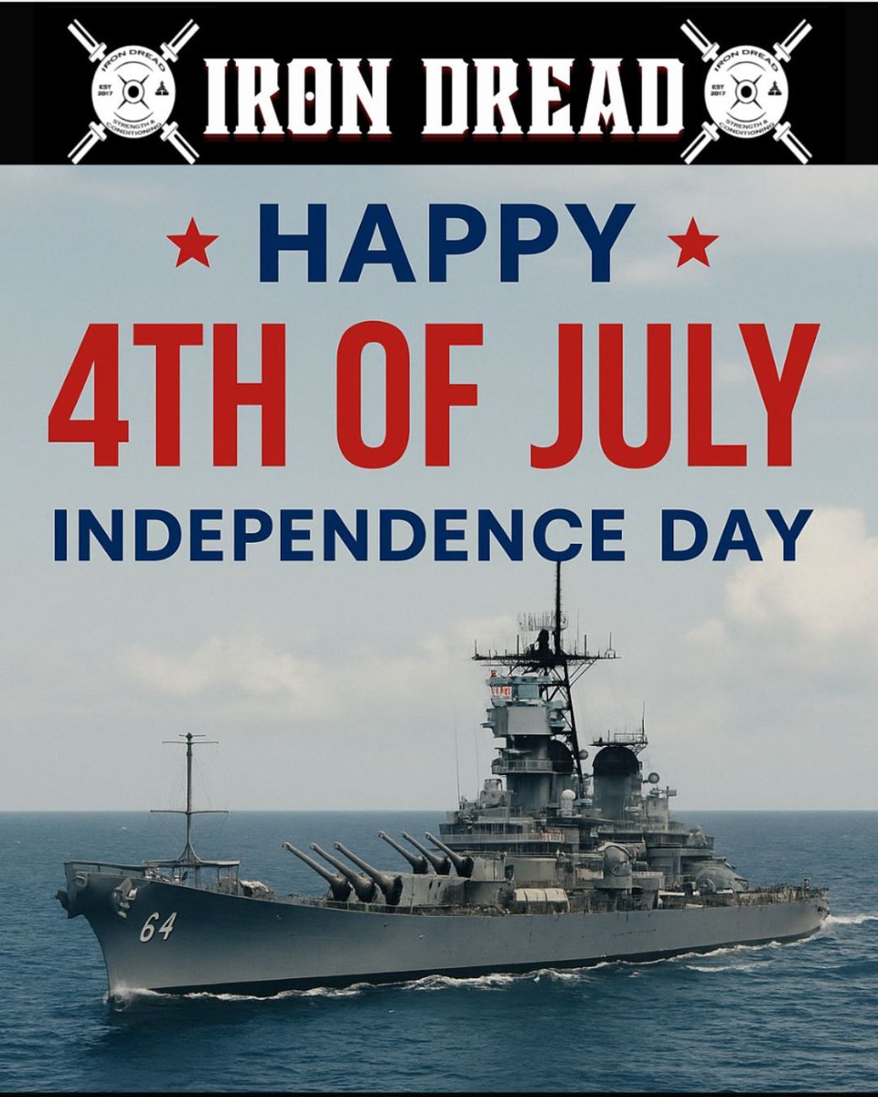 🇺🇸 Happy 4th of July from Iron Dread Strength &amp; Conditioning! 🇺🇸

Celebrating independence, community, and the freedoms we share. Wishing everyone a safe, strong, and fun holiday! 🎇💪

#DreadstrongER #4thofJuly #ThisIsTheWay