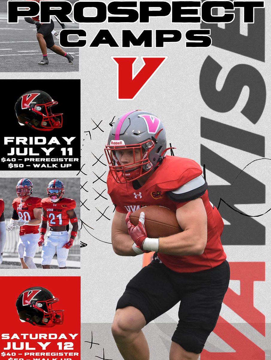 We are a week away! Get ready to showcase your talents at our UVAWISE Prospect Camp on July 11th! Click the link below to register and secure your place! uvawisefootball.totalcamps.com #PEWAV #FFF #HTR