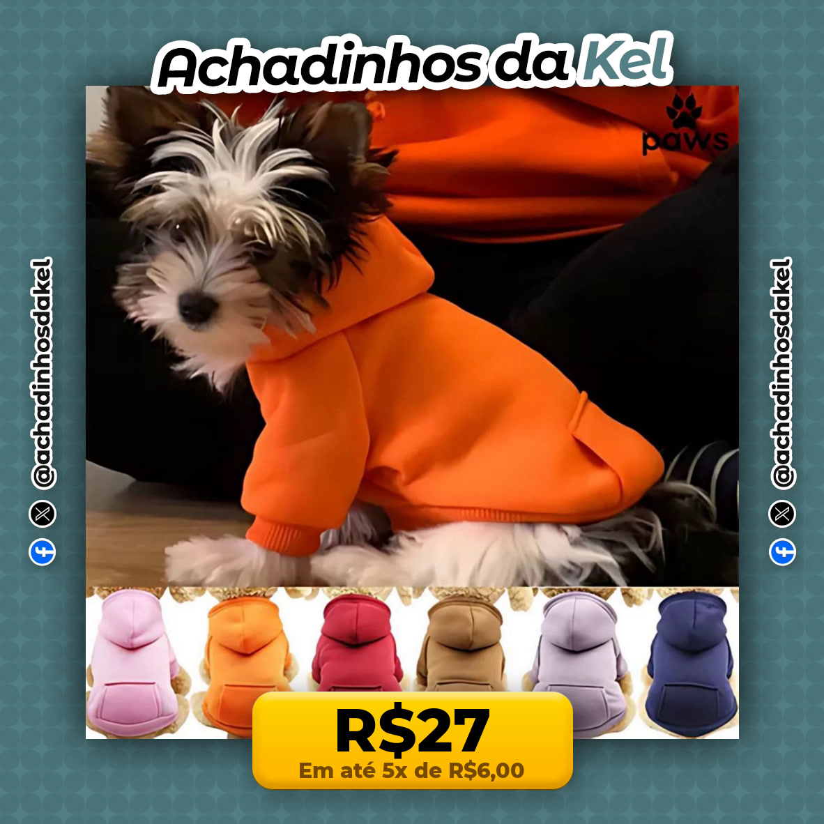 achadinhosdakel's tweet image. PET QUENTINHO E ESTILOSO! 🔥🐶🐱

🐾 Moletom Capuz Pet Pequeno Cão Gato
🔥 POR R$27

🛒 s.shopee.com.br/9ABlKYB8d4

#roupapet #modapet #petstyle