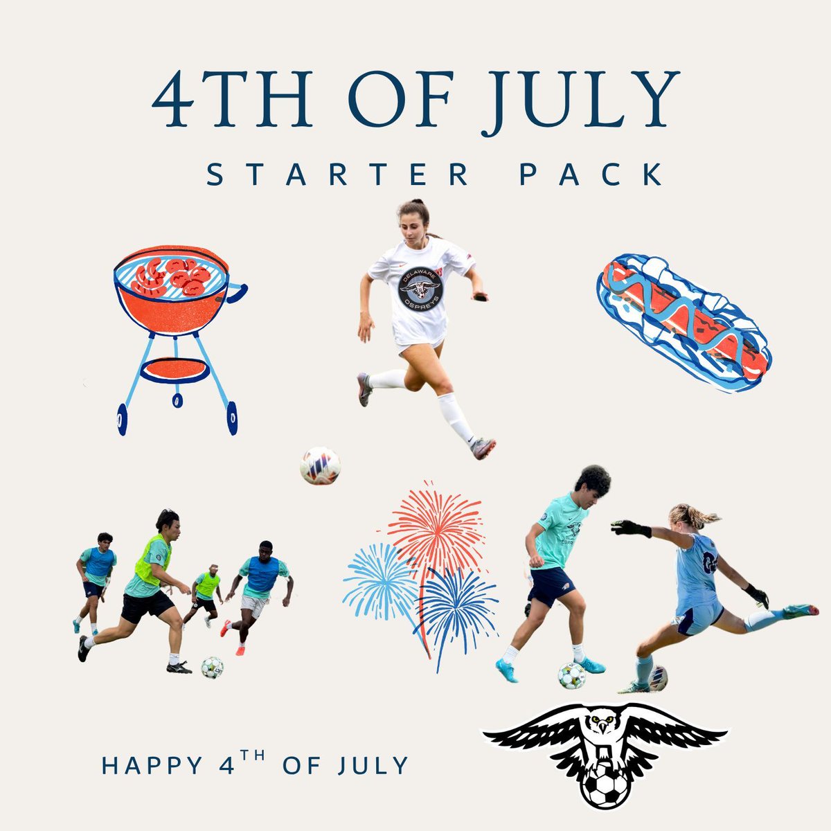 DelawareOspreys's tweet photo. Wishing everyone a safe and happy 4th of July from all of us at Delaware Ospreys!

Here’s to celebrating freedom, family, and community—on and off the field.

#DEFC #4thOfJuly #IndependenceDay https://t.co/8xBoeAmr9u