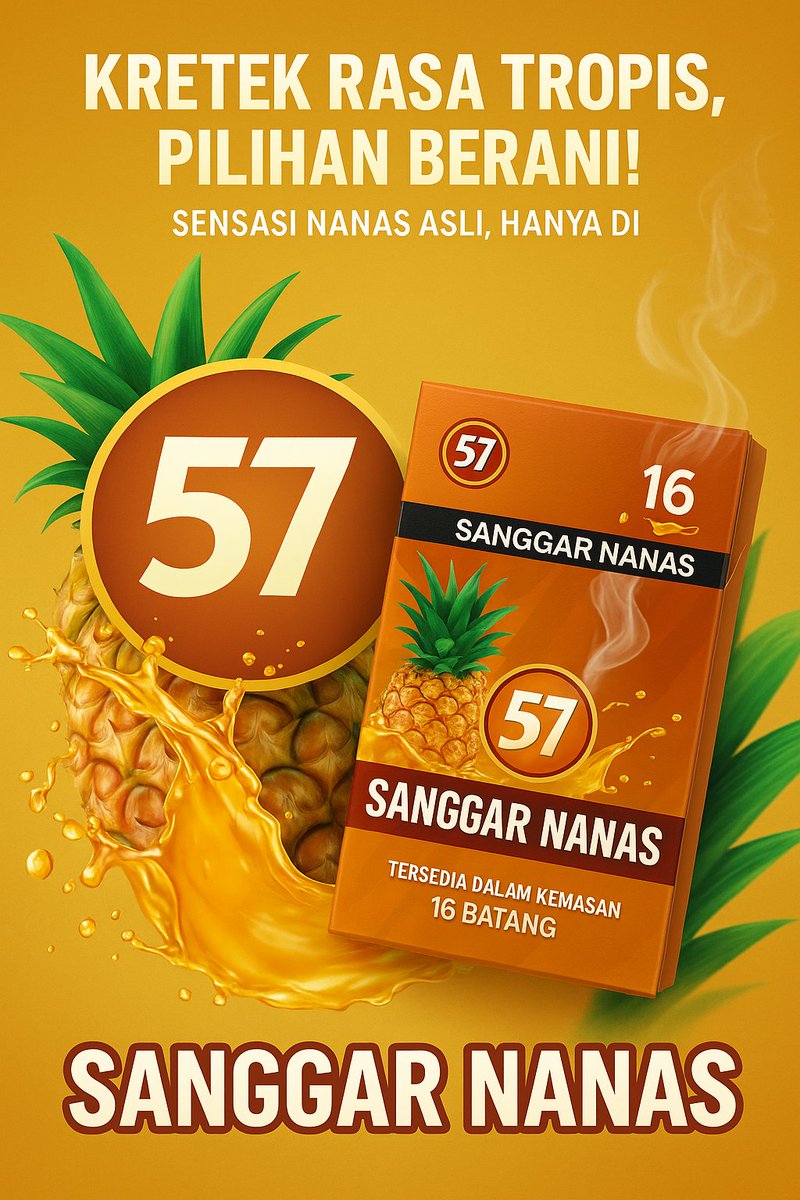 BagasMencek's tweet photo. Nikmati sensasi luar biasa dari 57 Sanggar Nanas Harga terjangkau, rasa tidak terbendung nikmatnya!

Dibuat dari bahan pilihan, menghasilkan cita rasa khas yang menghantam di setiap hisapan.
Cocok untuk menemani momen santai dan ngobrol seru. https://t.co/xubytzwF6f