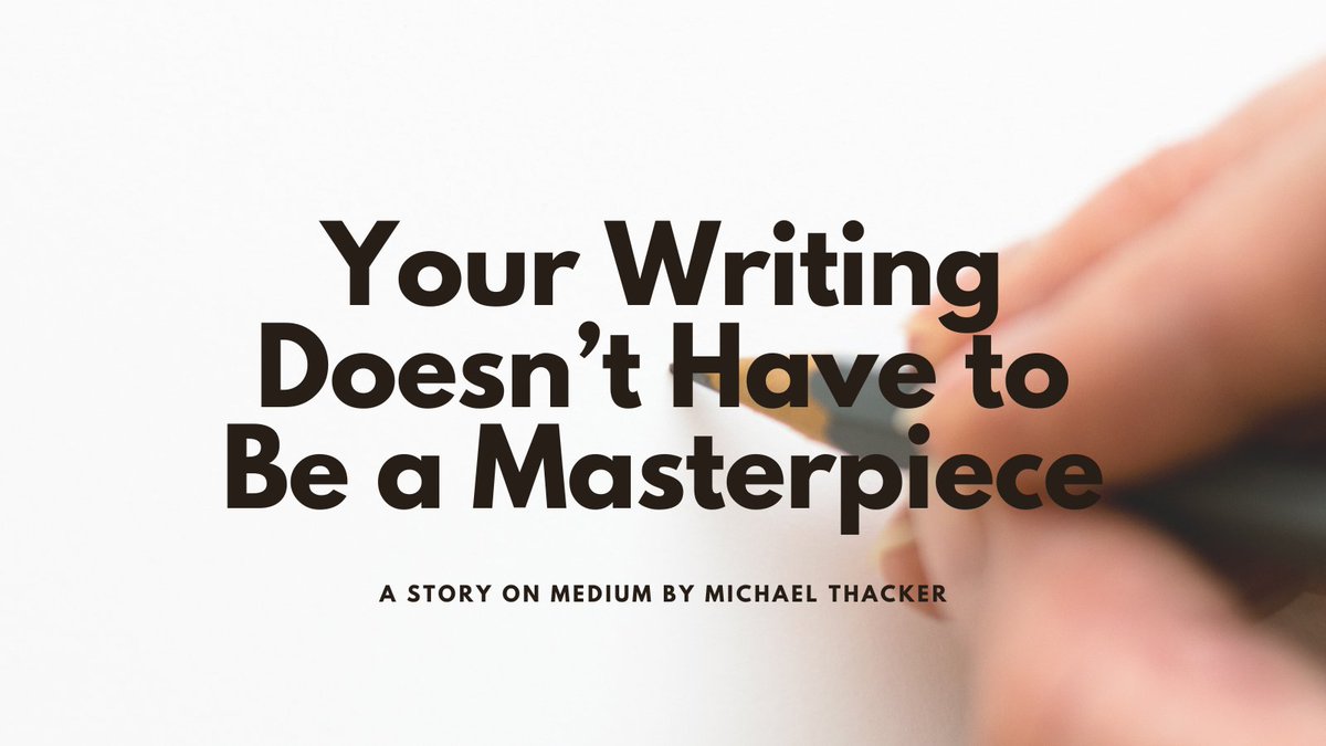 Your writing doesn't have to be a masterpiece. Just write what comes to mind, and what fills your heart!

medium.com/illumination/y…

#Medium #Writing #Writer