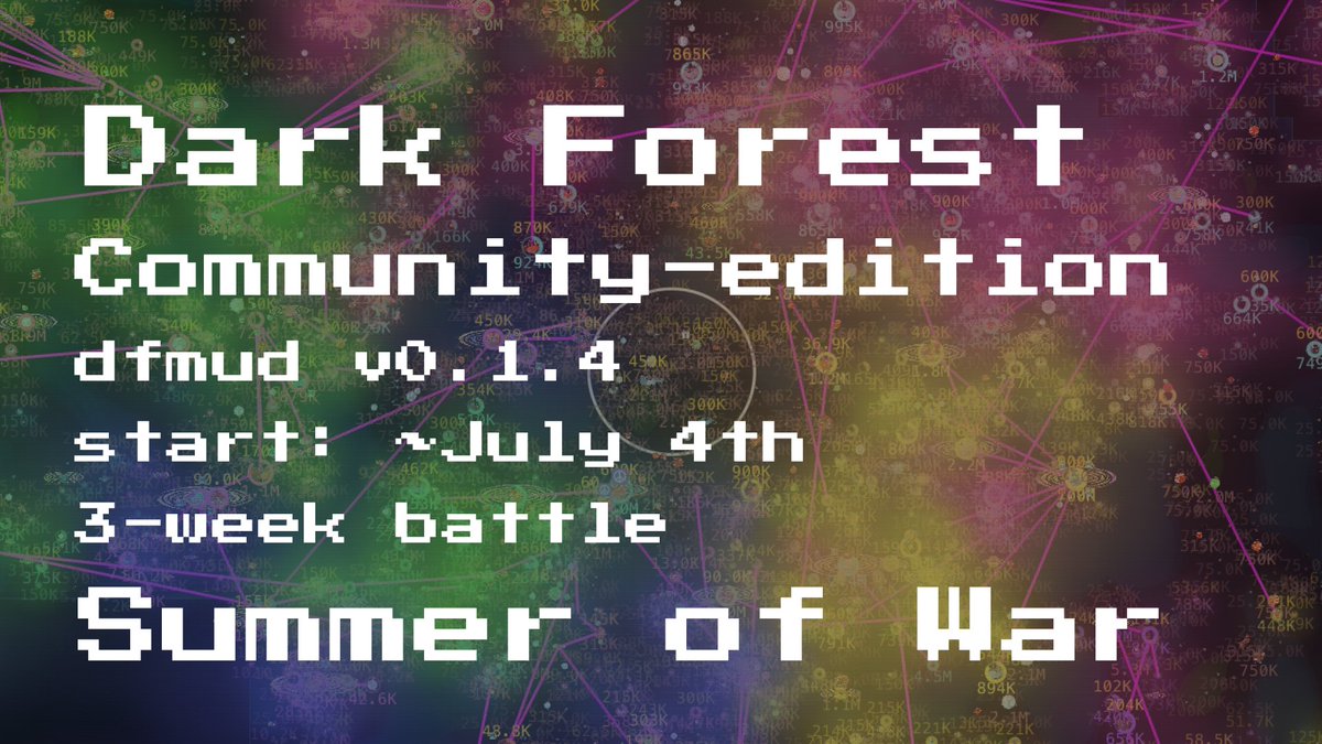 New round will start in one hour 🥳

r4.dfmud.xyz

Shout out to all Dark Forest community members🤠

You can jump in early and start hashing the map!