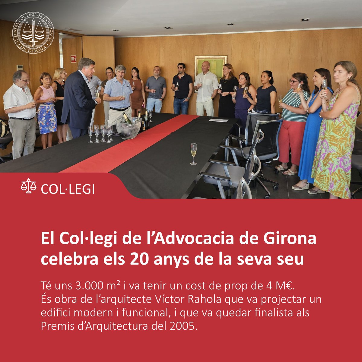 ICAG (@icagirona) on Twitter photo Avui, per recordar els 20 anys de la inauguració de la seu de l'ICAG, s’ha fet un acte de celebració amb antics degans, col·legiats/des i treballadors/es.  🧵(1/6)
#victorrahola #edifici #COAC #premisarquitectura #premisarquitecturagirona #advocaciagirona #ICAG Avui, per recordar els 20 anys de la inauguració de la seu de l'ICAG, s’ha fet un acte de celebració amb antics degans, col·legiats/des i treballadors/es.  🧵(1/6)
#victorrahola #edifici #COAC #premisarquitectura #premisarquitecturagirona #advocaciagirona #ICAG