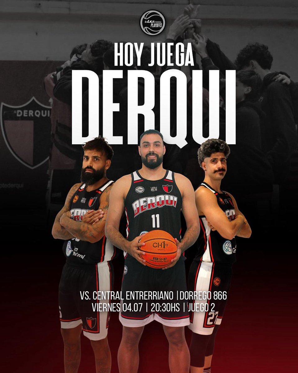 HOY JUEGA DERQUI | 🏀

vs. Central Entrerriano | 20:30hs 

#SomosDerqui #SomosFederal 👊🏼🔴⚫️