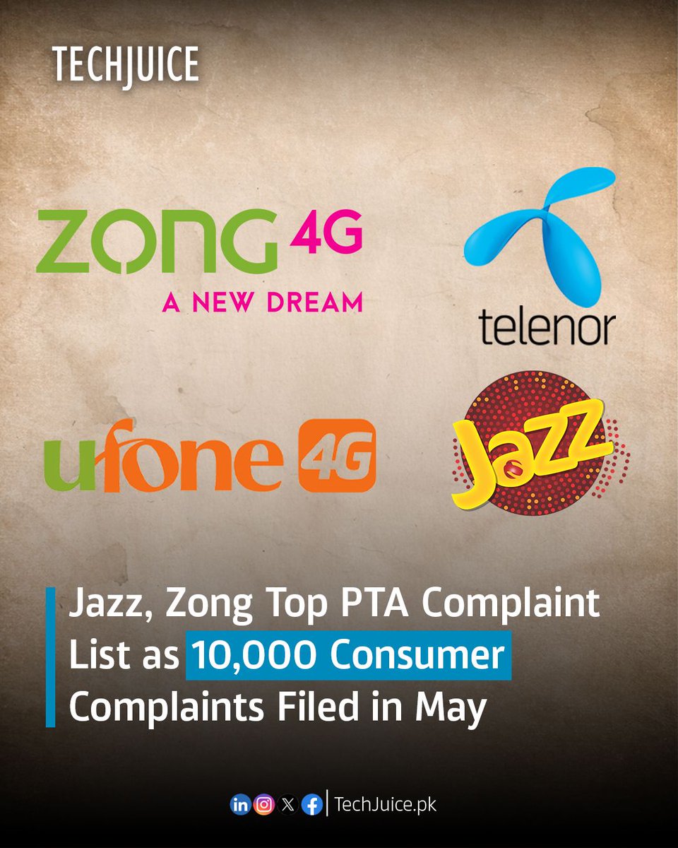 TechJuicePk's tweet image. In May, PTA received 10K+ complaints from telecom users.

97.92% were resolved, 9,131 complaints were against CMOs, and 98.6% addressed.

Still, are resolution stats enough?

#PTA #PakistanTelecom #MobileServices #ConsumerProtection